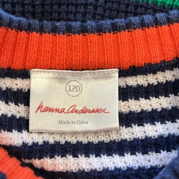 Hanna Andersson Blue and Green Crewneck striped Sweater top size 120 - Picture 6 of 6